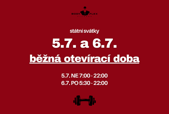 Červencové svátky – otevřeno beze změny!